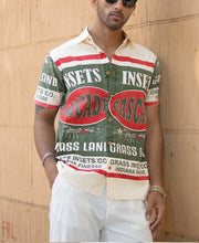 Olive Washed Printed Shirt