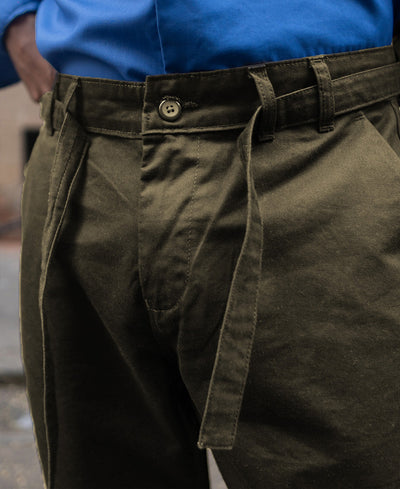 Olive Regular Fit Cotton Pant