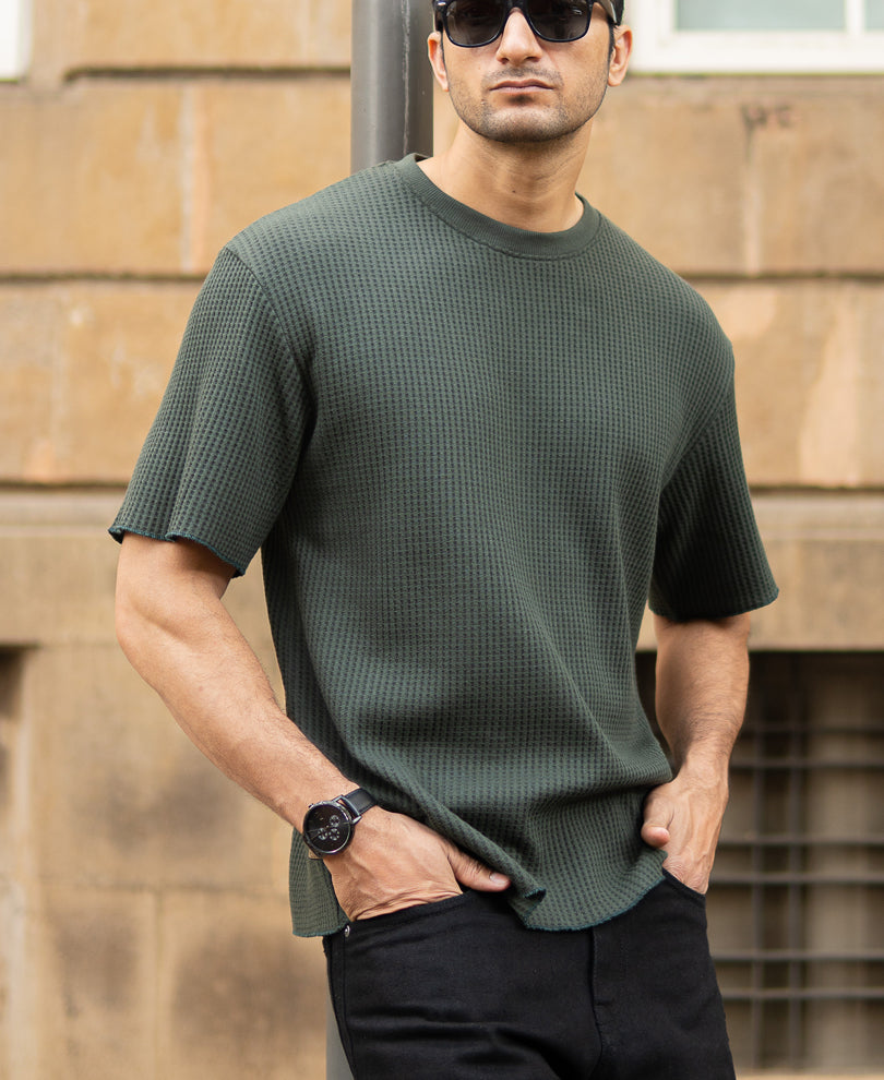 Olive Structured T-Shirt