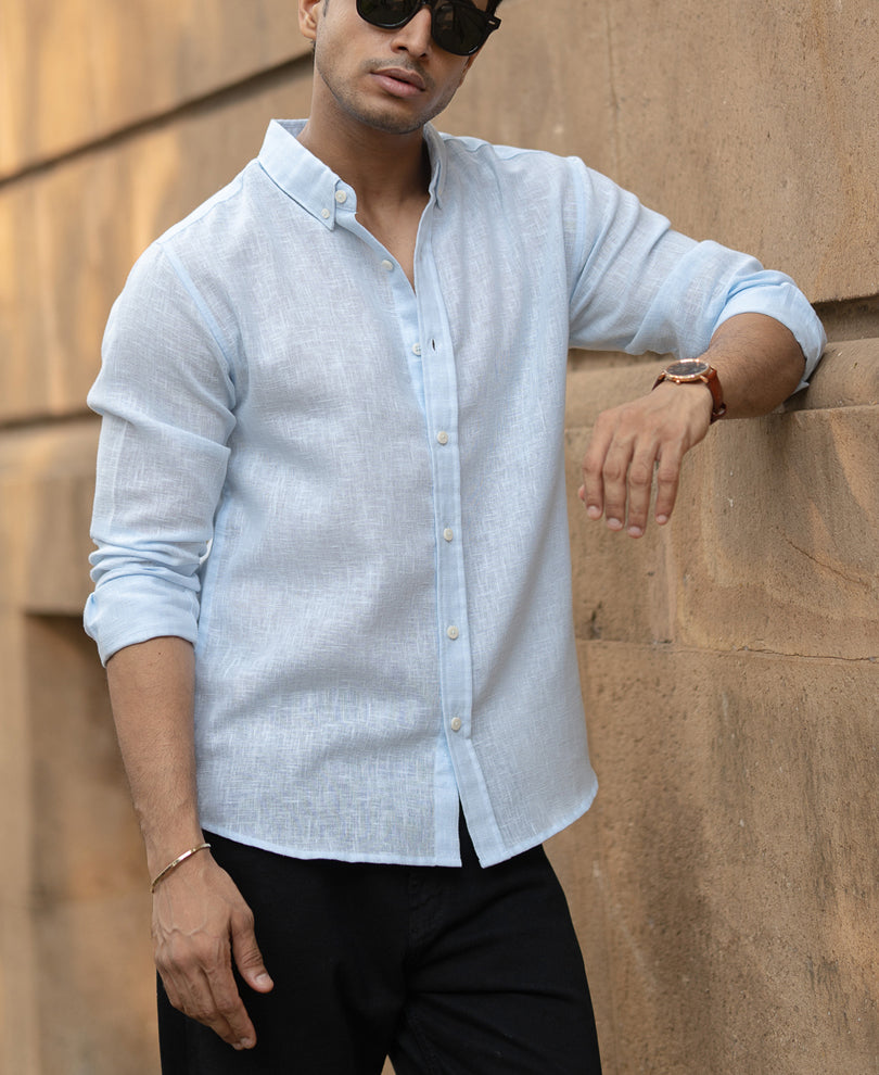 Sky Blue Linen Shirt