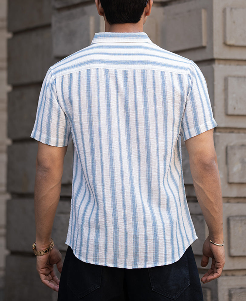 Blue Striped Shirt With Pocket
