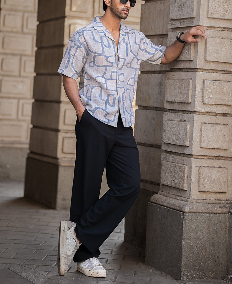 Grey Sky Abstract Print T-Shirt