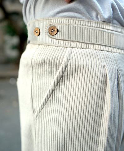 Beige Regular Fit Corduroy Pant