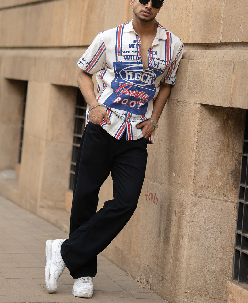 Washed Stripe Print Shirt