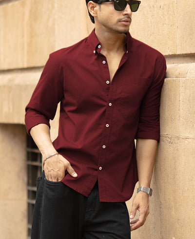 Maroon Lightweight Oxford Shirt