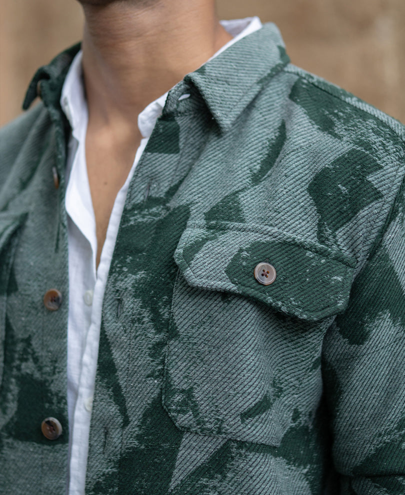Green Jacquard Overshirt