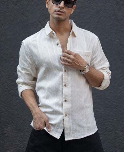 Off White Structure Stripe Shirt