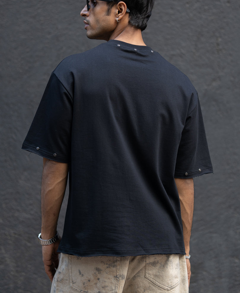 Black Graphic Stud T-Shirt