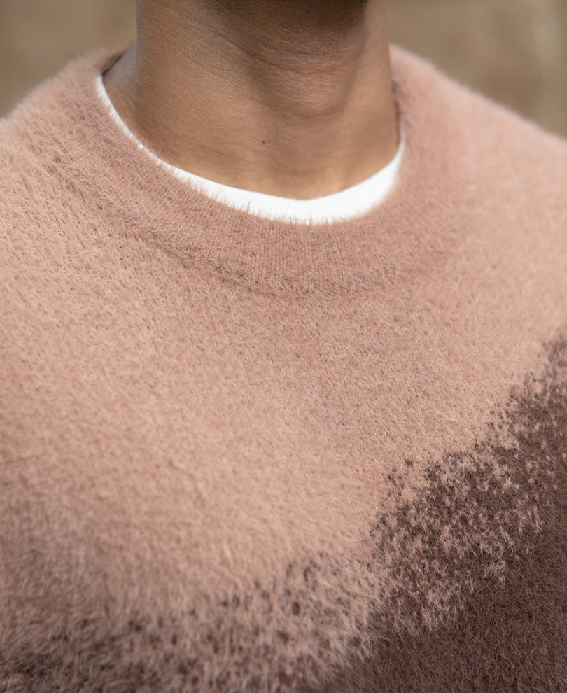 Brown Ombre Jacquard Sweater