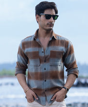 Brown Brushed Checks Shirt