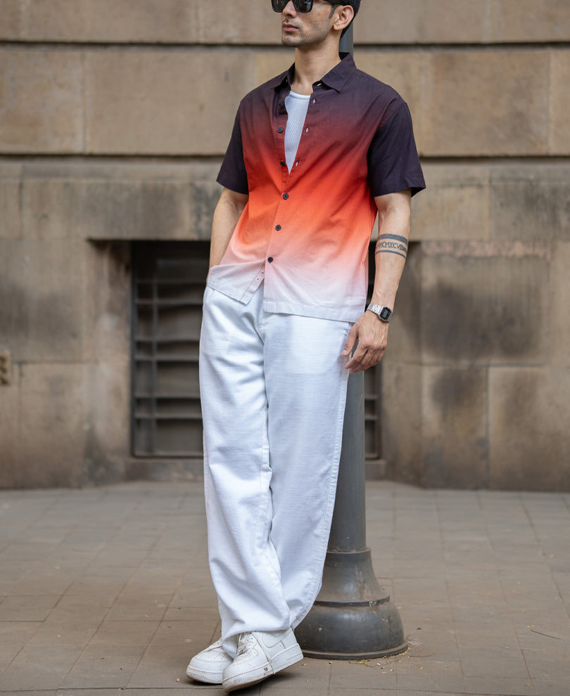 Dark Brick Ombre Shirt.