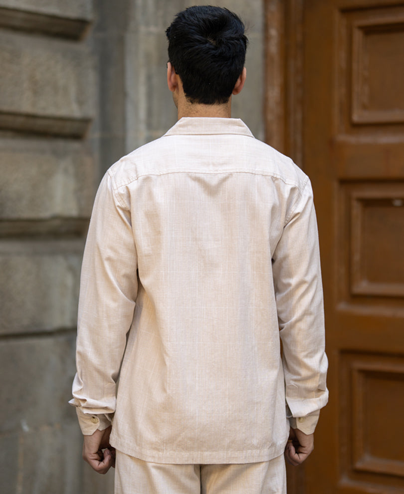 Beige Linen Lightweight Co-Ord Set.