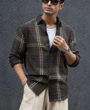 Dark Olive Structured Checks Shirt