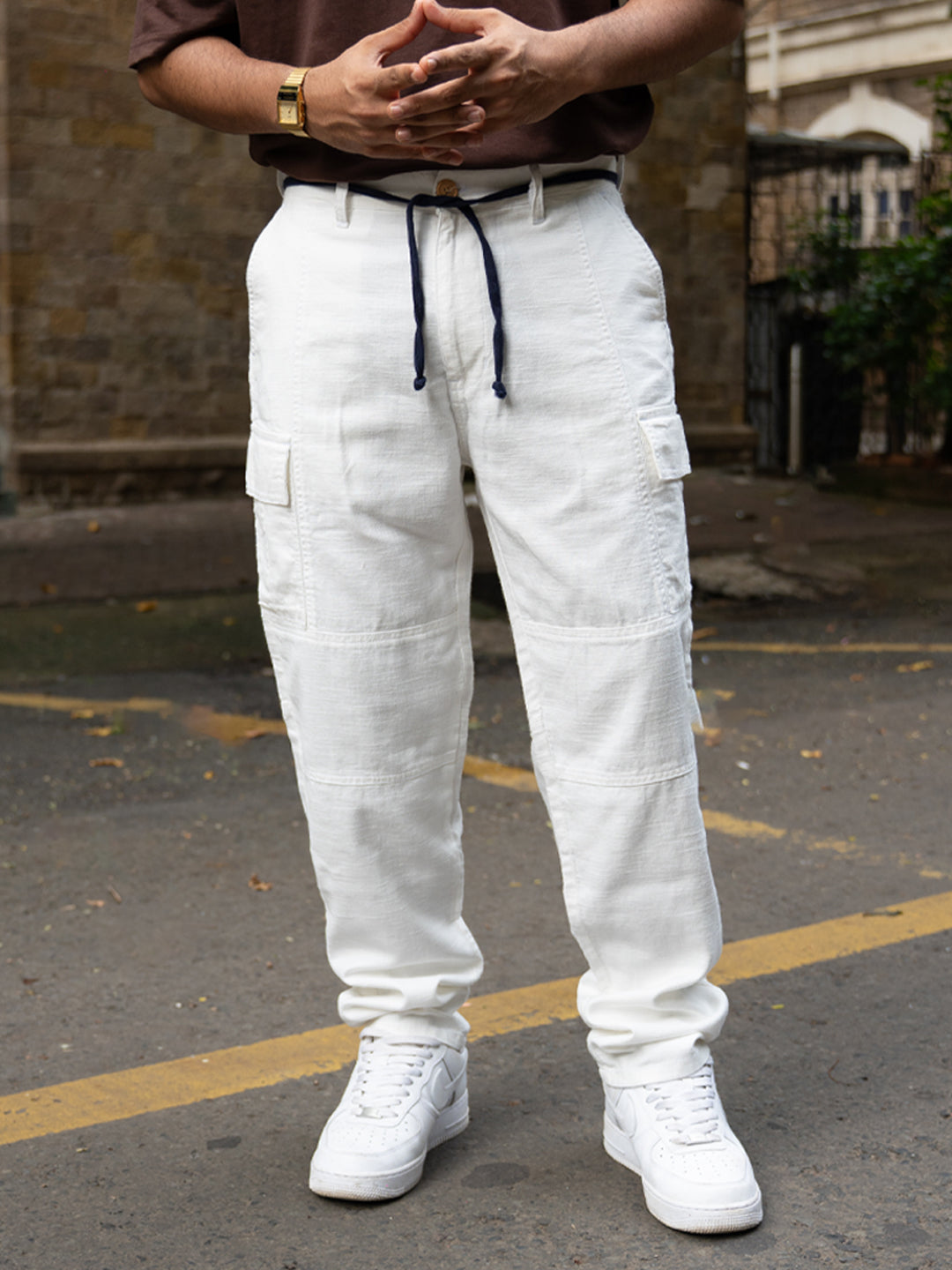 Off-White Cotton Cargo Pant