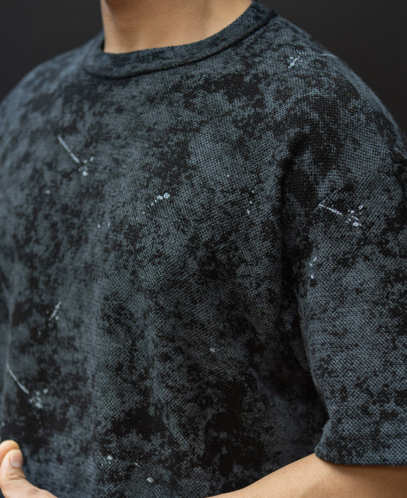 Black Abstract Print T-Shirt