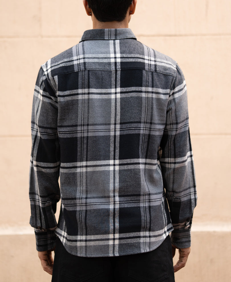 Grey & Black Macro Checks Shirt.