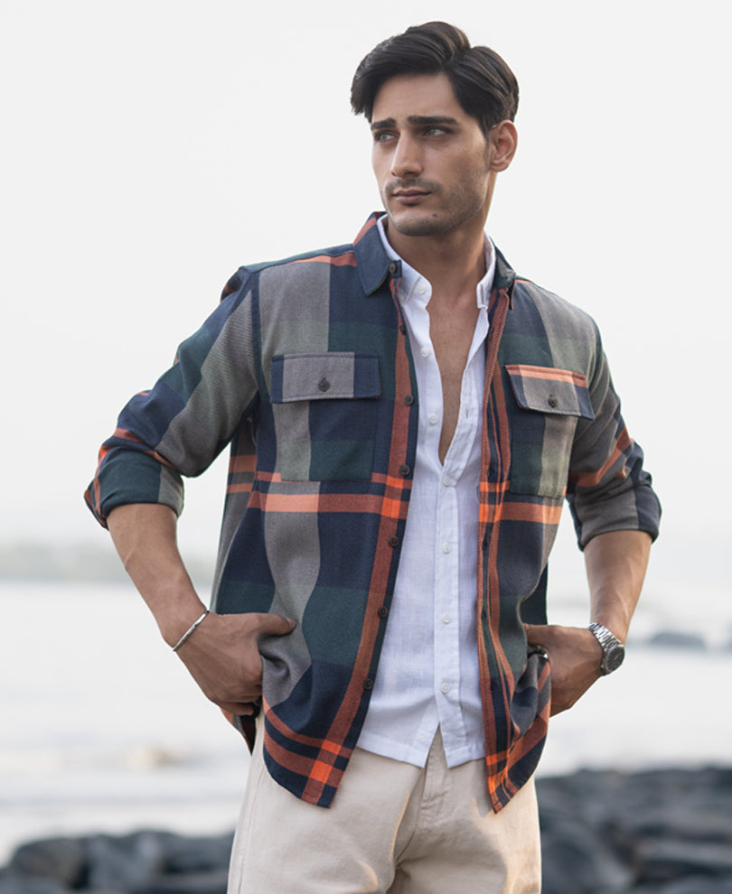 Multicolour Structure Checked Shirt