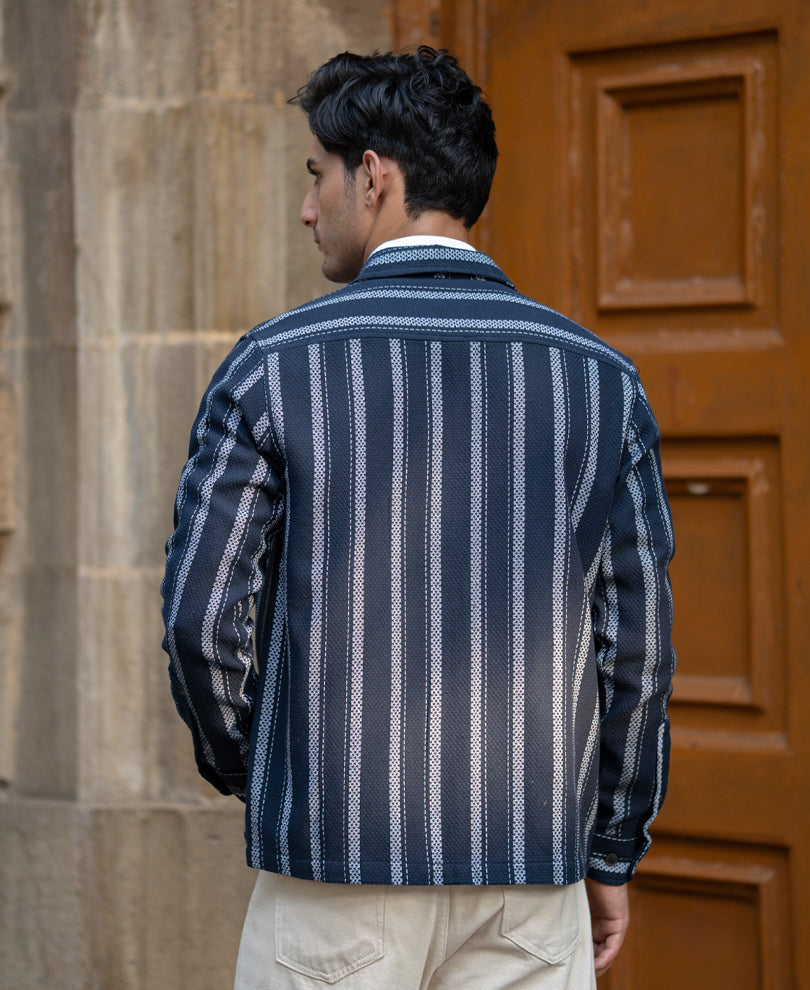 Navy Structure Stripe Shirt