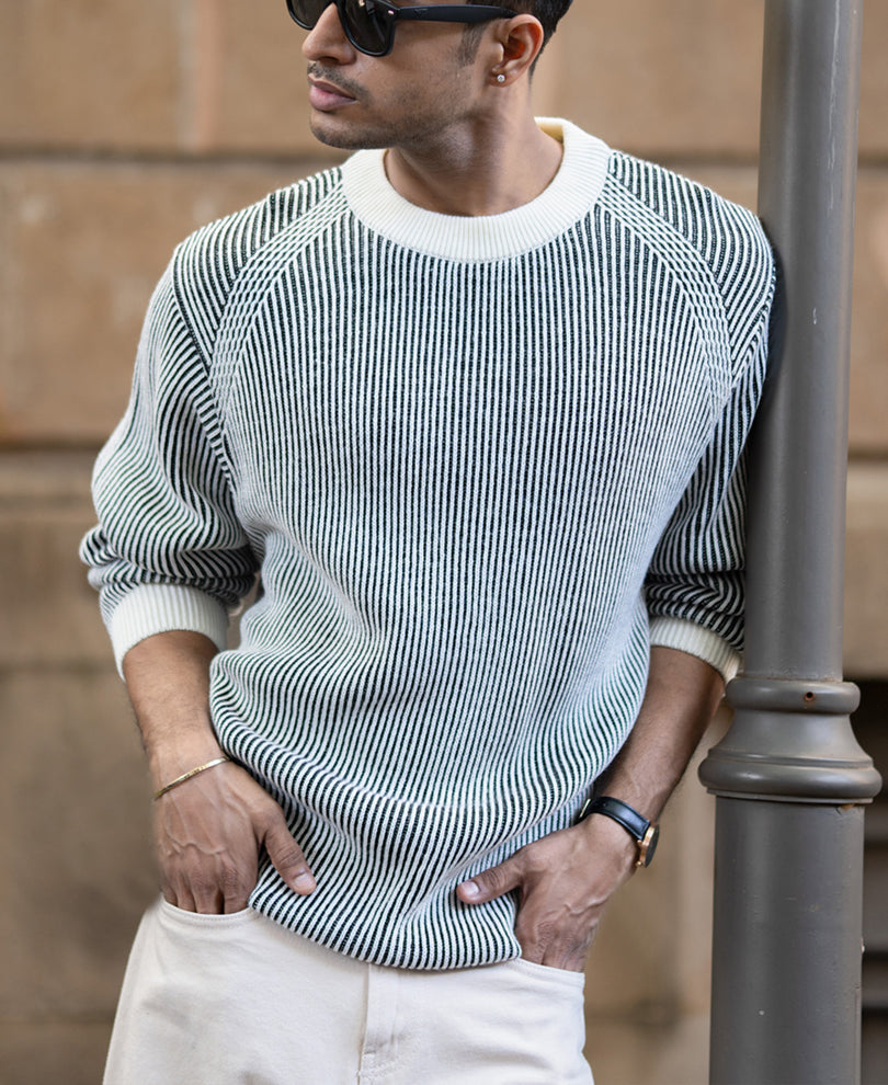 Black And White Striped T-Shirt.