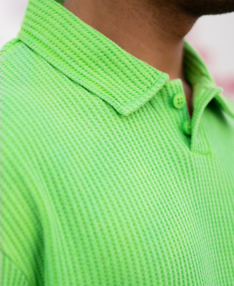 Green Ombre Structured Collar T-Shirt.