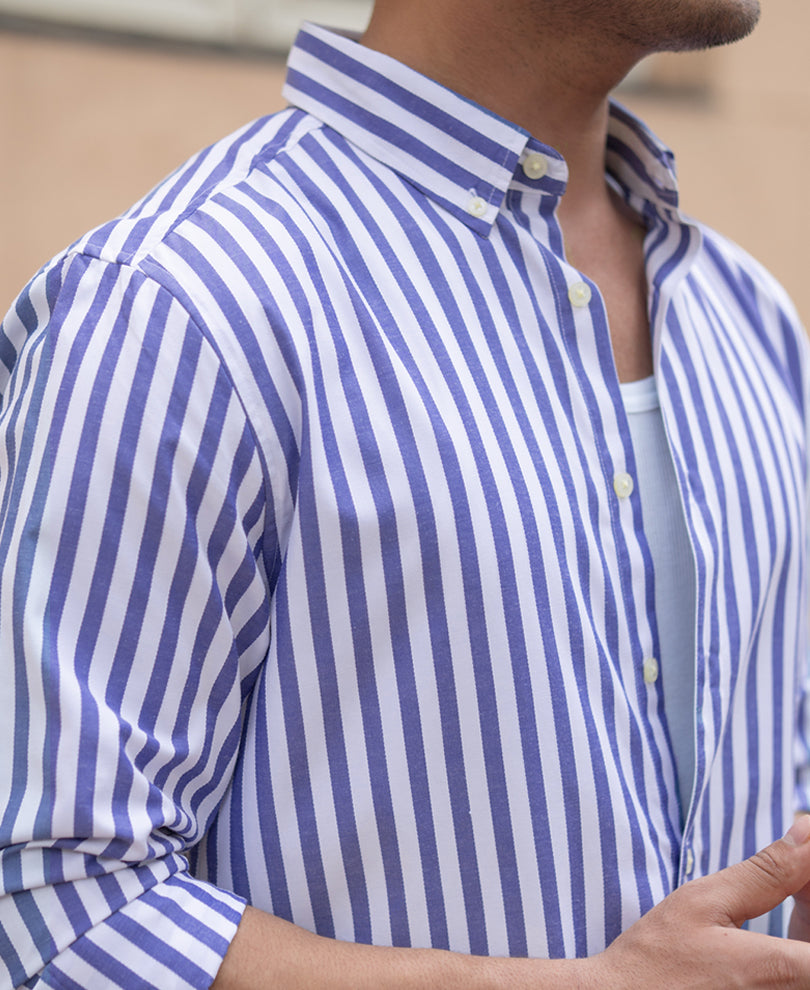 Blue Lightweight Stripe Shirt.
