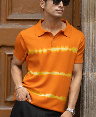 Mustard Tie-Dye Knitted T-Shirt
