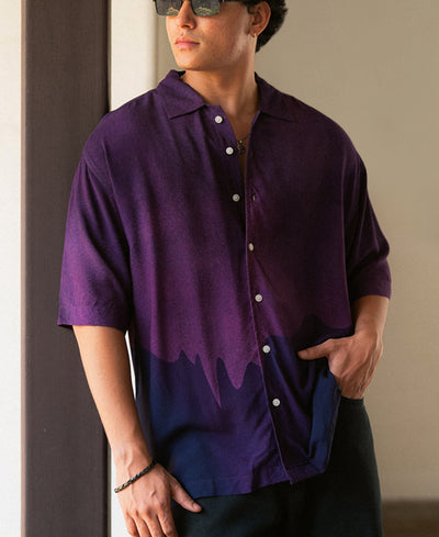 Purple Abstract Print Shirt.