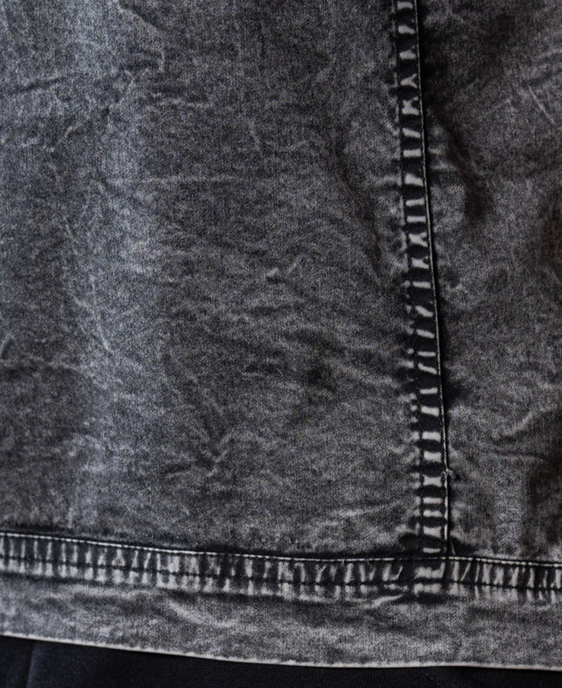 Grey Washed Panelled T-Shirt.