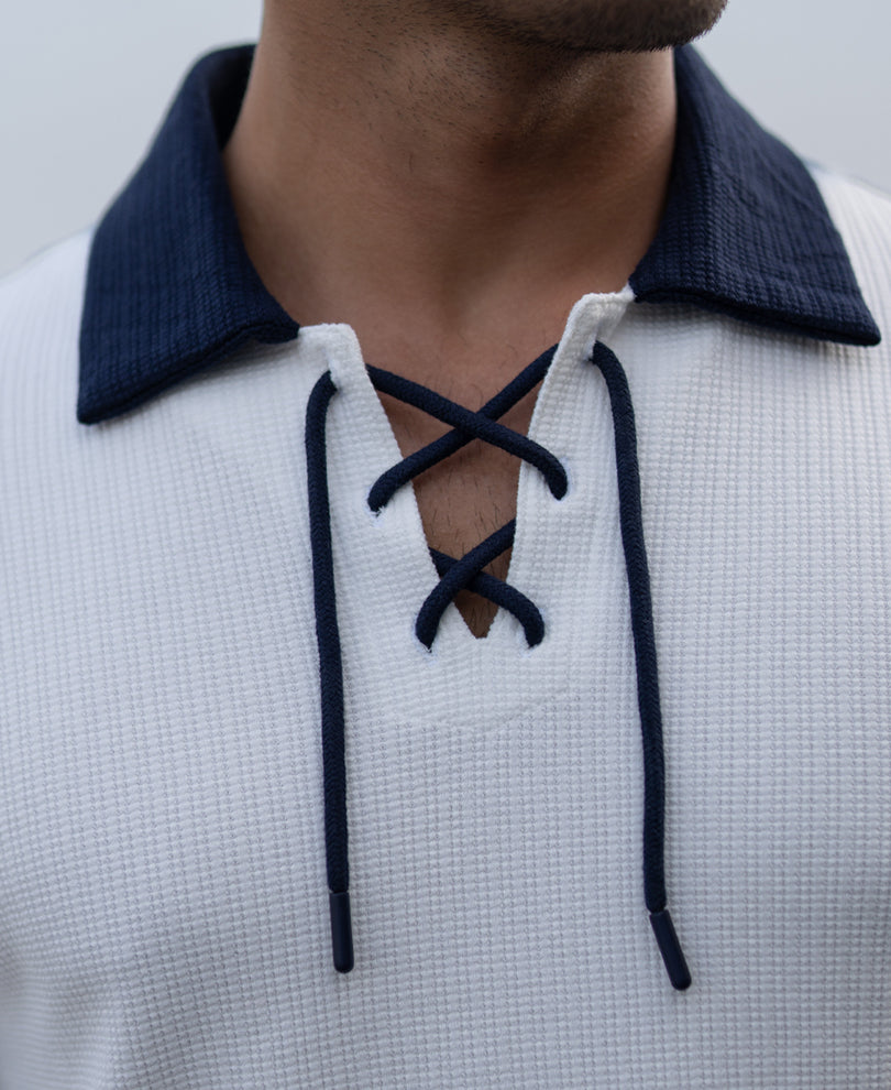 Off-White Drawstring Polo T-Shirt