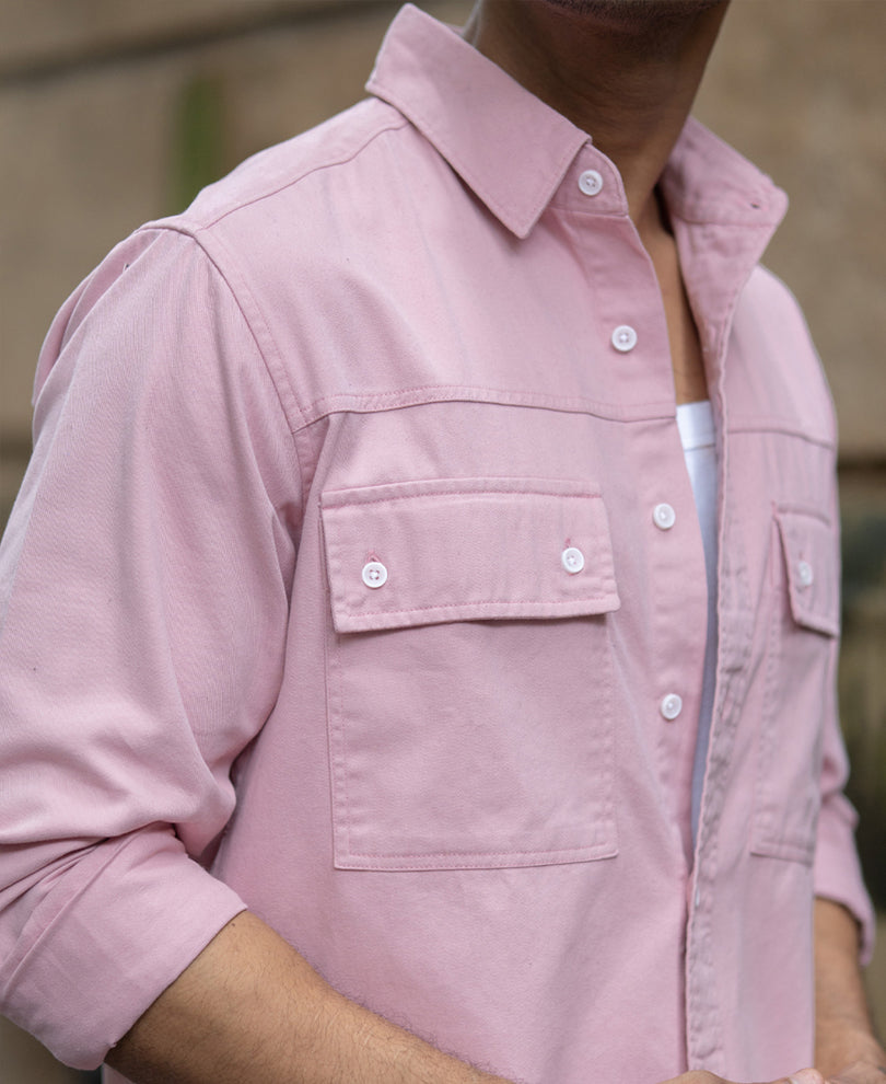 Dusty Pink Structured Overshirt