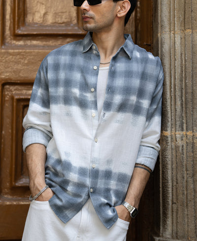 Blue Abstract Print Shirt