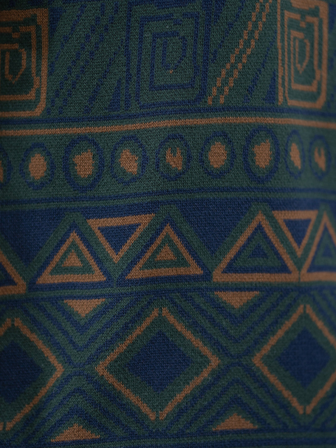 Multicolour Geometric Jacquard Knit T-Shirt