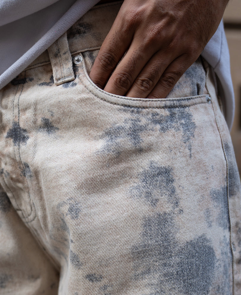 Abstract Print Baggy Jeans.