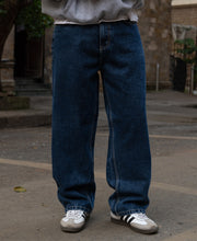 Dark Blue Washed Baggy Jeans