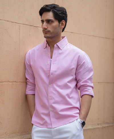Pink Cotton Oxford Shirt