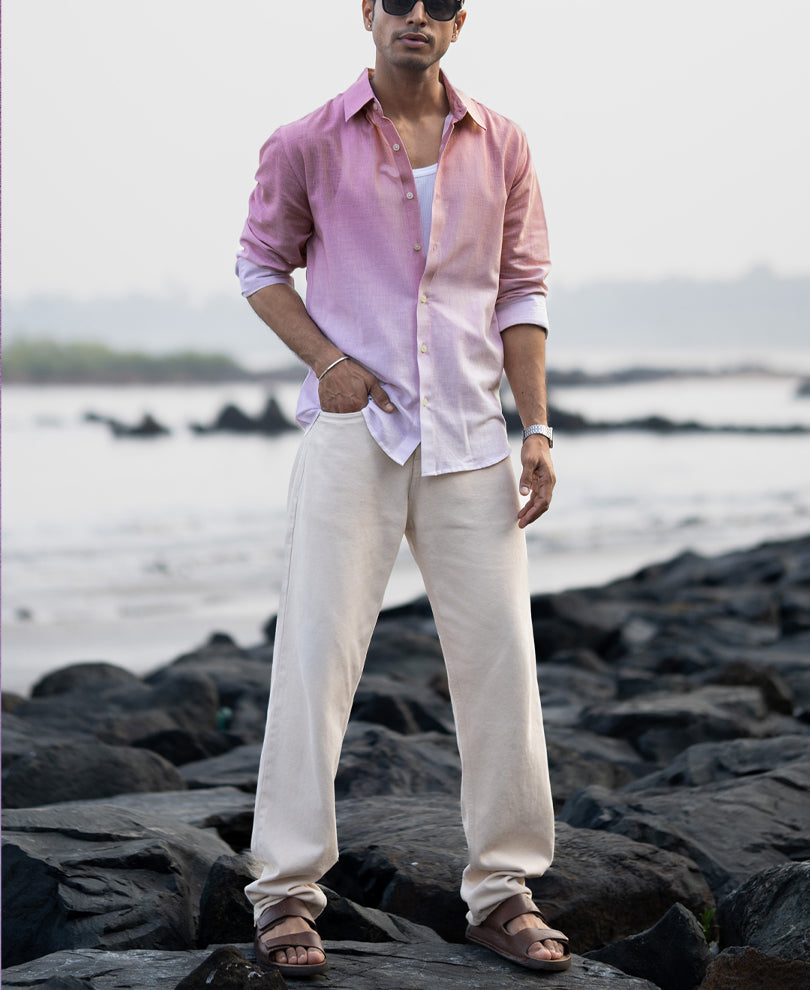 Dusty Pink Lightweight Ombre Shirt