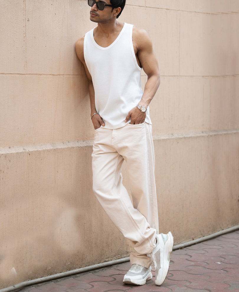 Black & Off-White Vest - Pack of 2