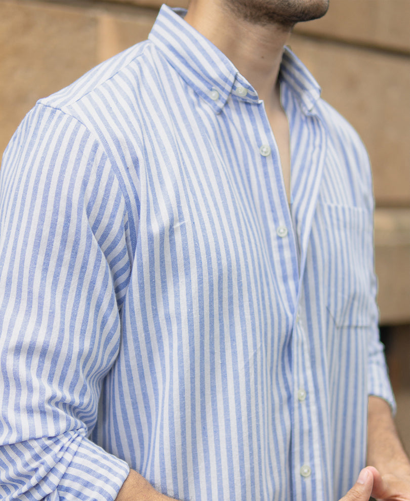 Light Blue Striped Button Down Shirt