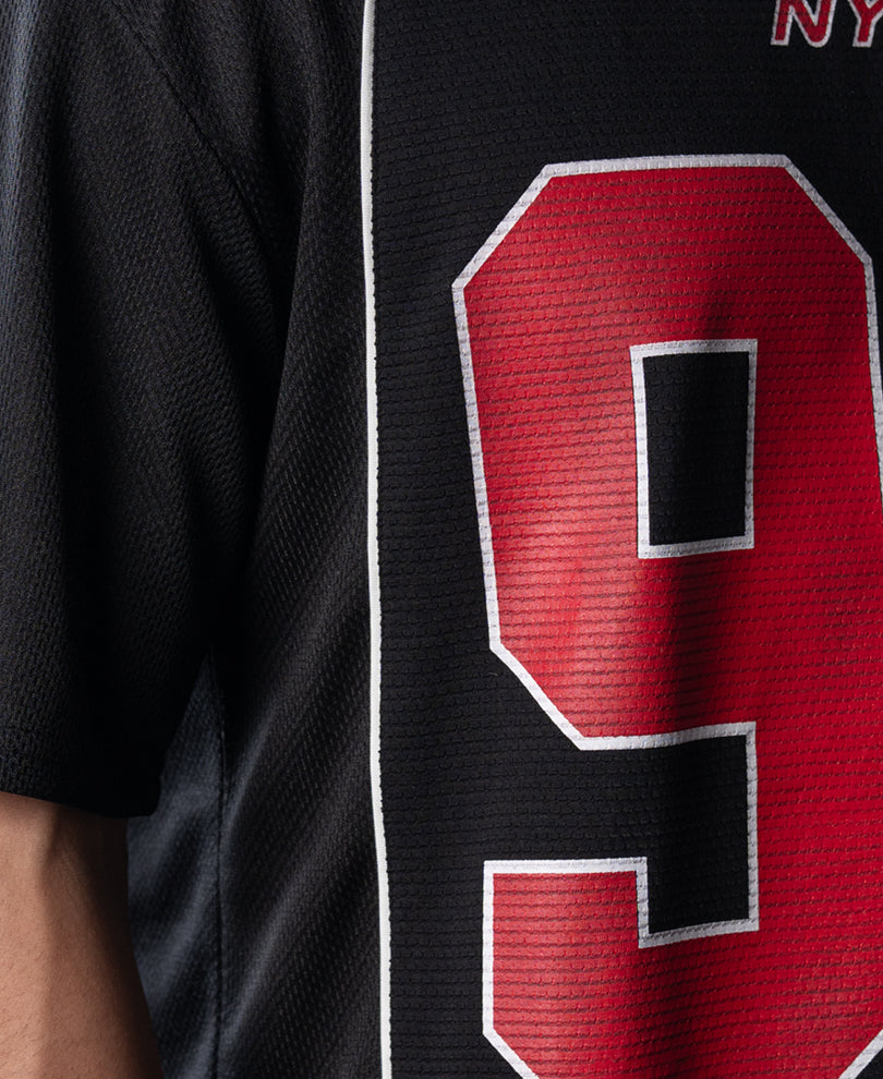 Black Graphic Varsity T-Shirt.