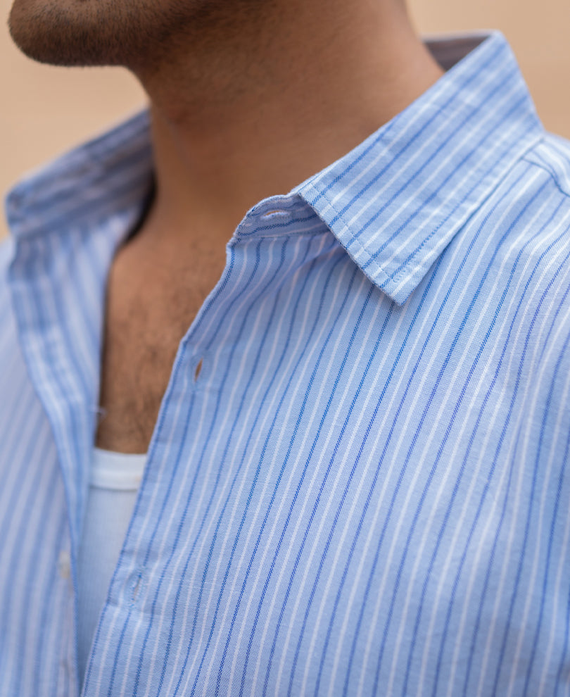 Light Blue Oxford Stripe Shirt