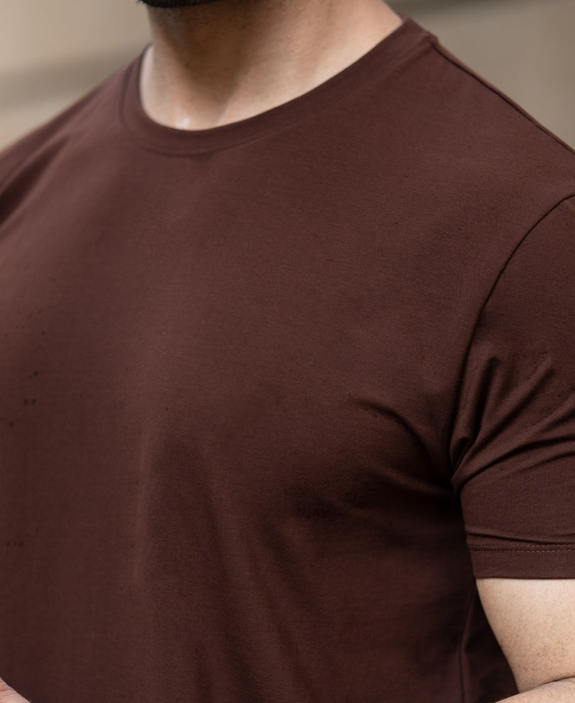Brown Regular Fit Stretch T-Shirt