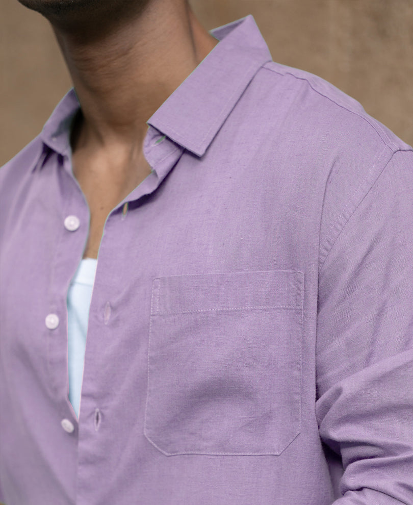 Light Lilac Linen Blend Shirt
