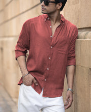 Brick Linen Blend Shirt