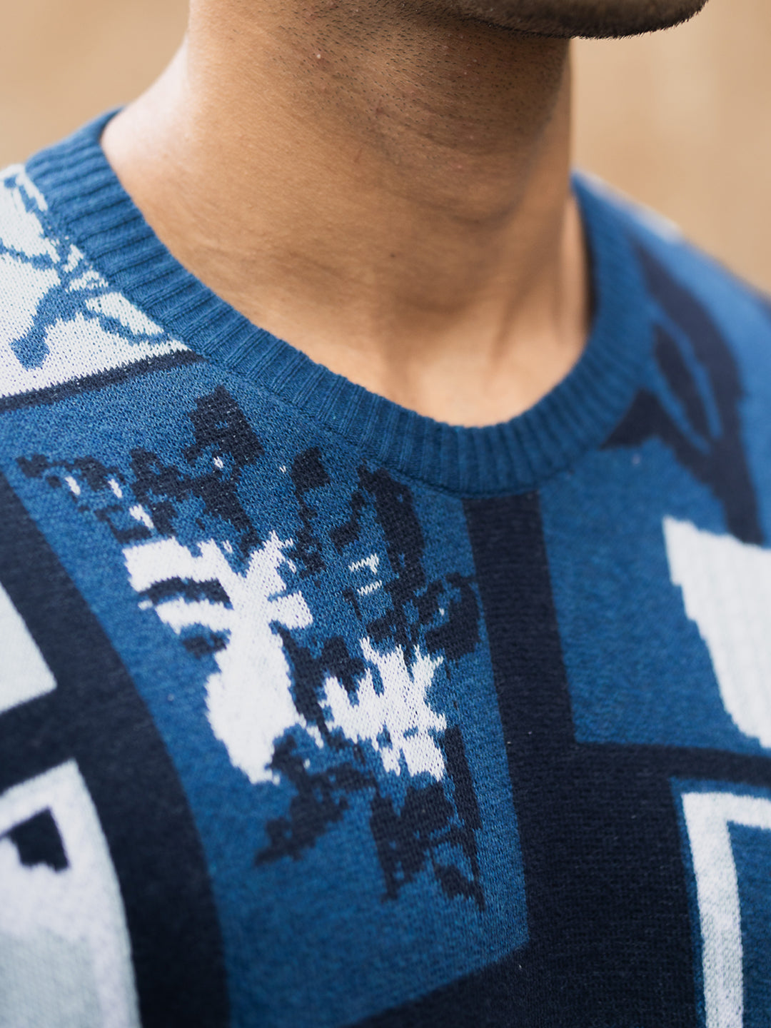 Multicolour Jaquard Knit T-Shirt