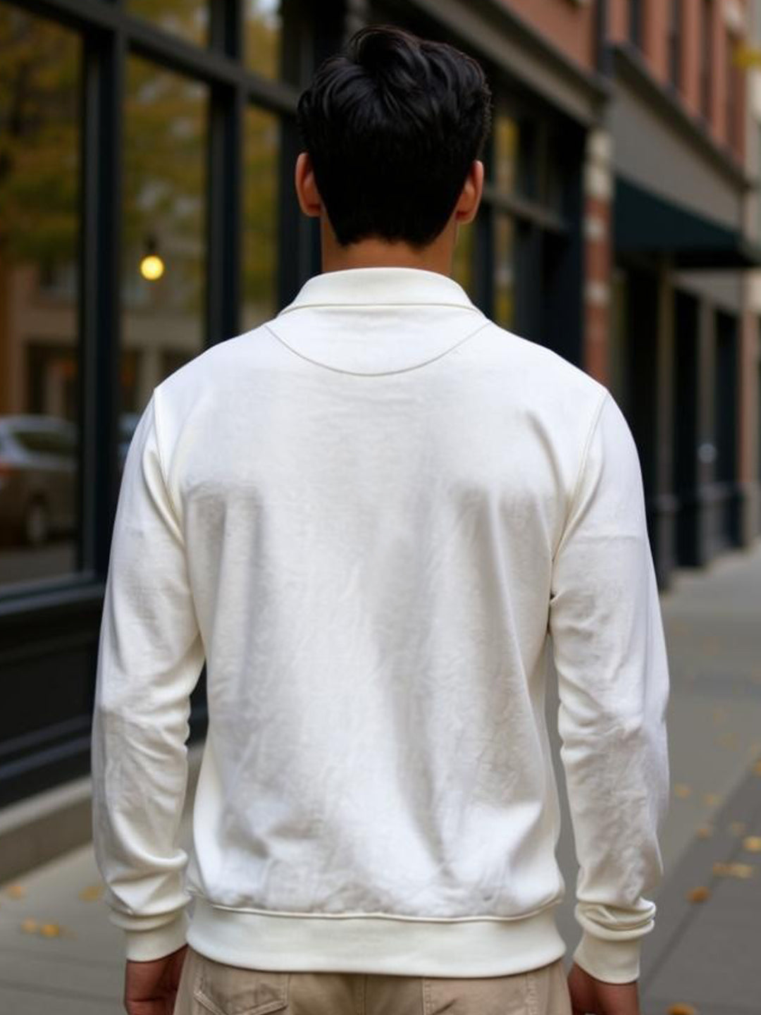 Off-White Contrast Embroidery Sweatshirt