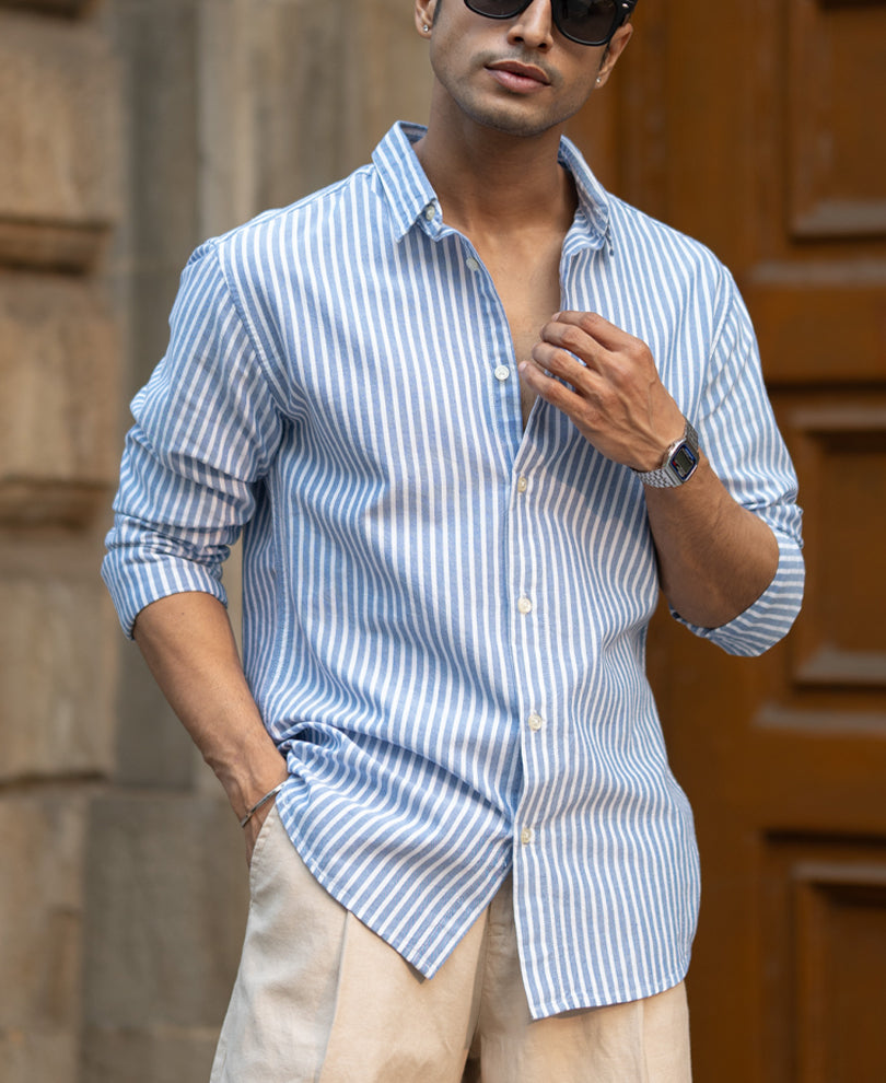 Blue Oxford Stripe Shirt