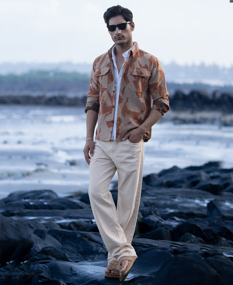 Ochre Jacquard Overshirt