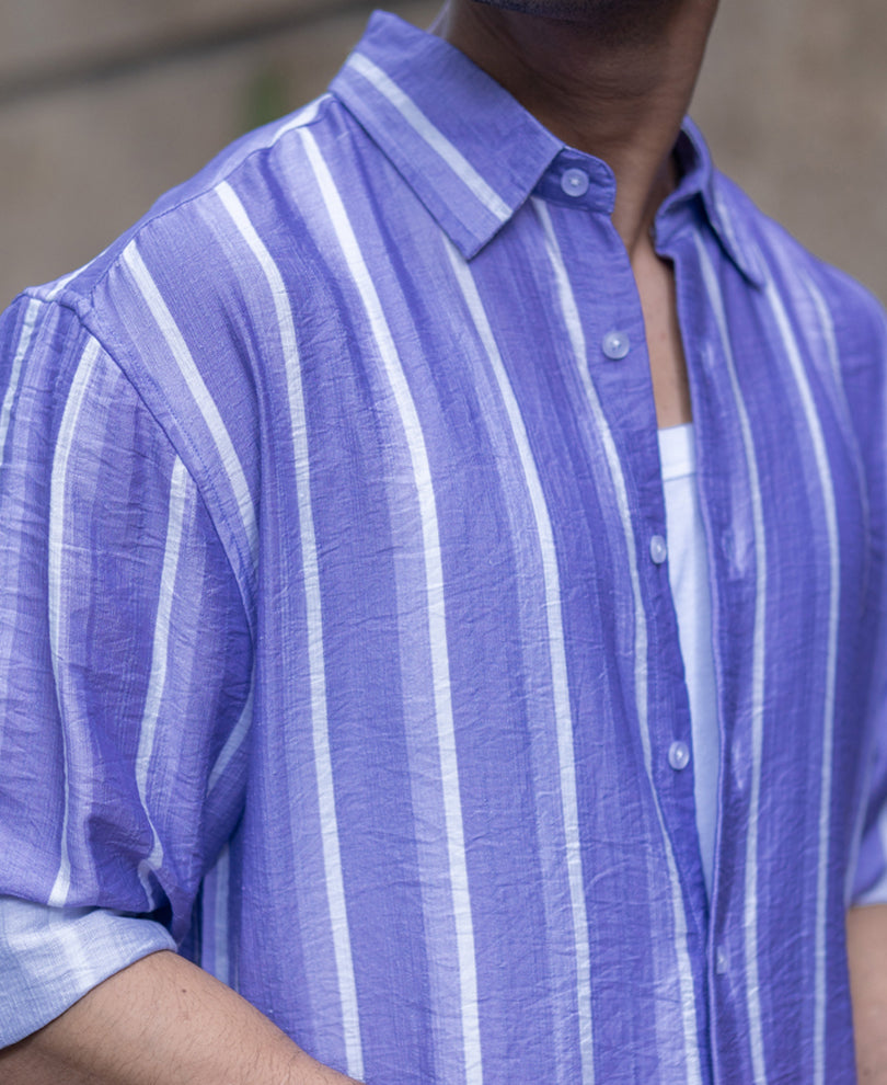 Lavender Stripe Print Shirt