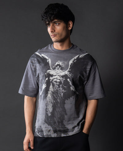 Grey Angel Grunge T-Shirt