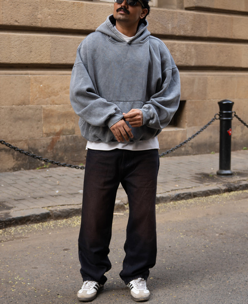 Tinted Dark Blue Baggy Jeans